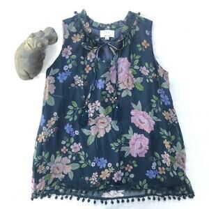 Johnny Was Jade Silk Wynonna Floral Top xs